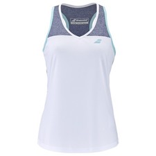 Babolat Women's Play Tank Top - White/Blue Heather
