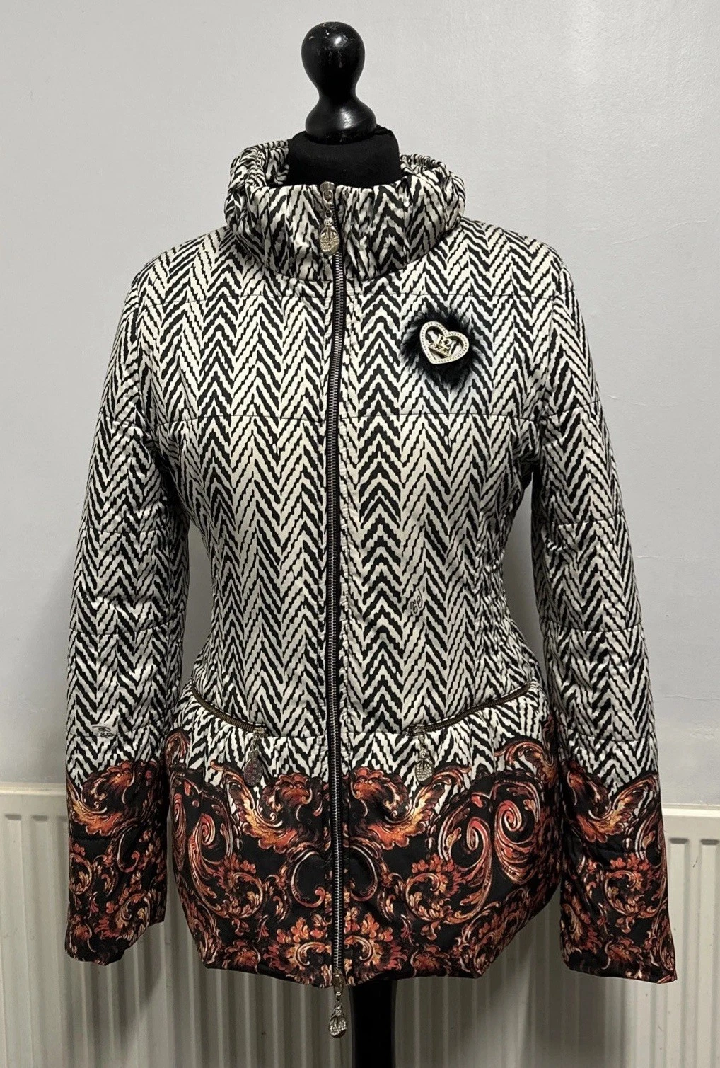 B2 BALIZZA Padded Quilted Women Jacket Ladies Diamanté Zipped Pockets Coat 10 12