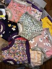 Girls' Cotton Multicolor Floral Patterned Brief Potty Training Underwear