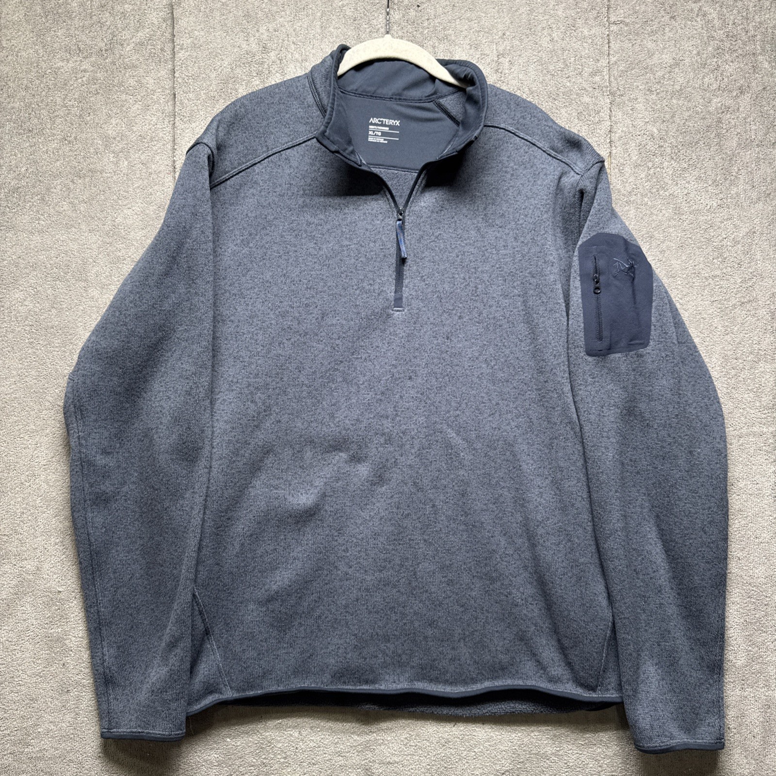 ARC'TERYX maglione pullover pile mezza zip blu coperto arcteryx uomo XL Gorpcore outdoor