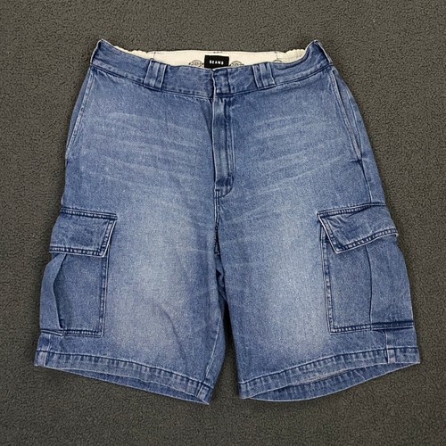 Beams, Beams x Dickies Denim Shorts Mens Medium Blue Cargo Baggy Relaxed Jorts