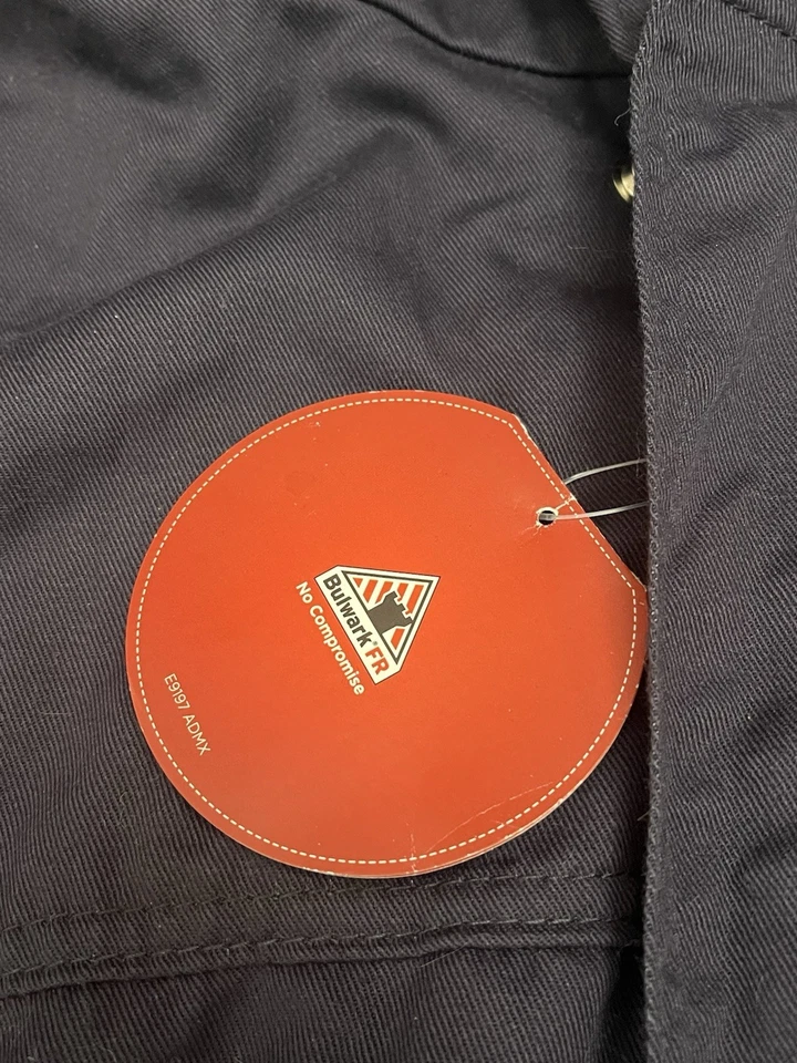 Bulwark Jacket Men's JLJ8NV Navy Flame-Resistant Water-Resistant Bomber Coat 5XL - Image 3 of 4