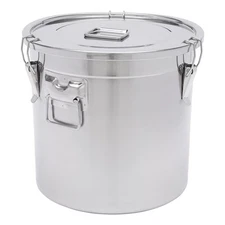 33L Stainless Steel Airtight Canister Rice Cereal Grain Canisters Container F...
