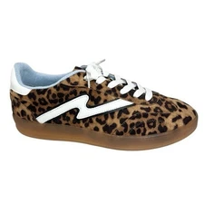 Madden Girl Giia Lace-Up Low-Top Sneakers Leopard Multi Size 8.5M