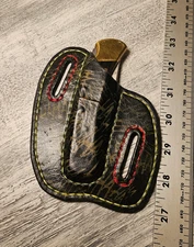 Custom Molded Leather sheath for Buck 110 Folder knife, Dyed