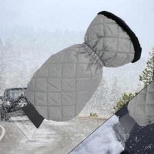 IIce Scraper with Glove – Warm & Waterproof Snow Scraper Mitt for Car Windshield