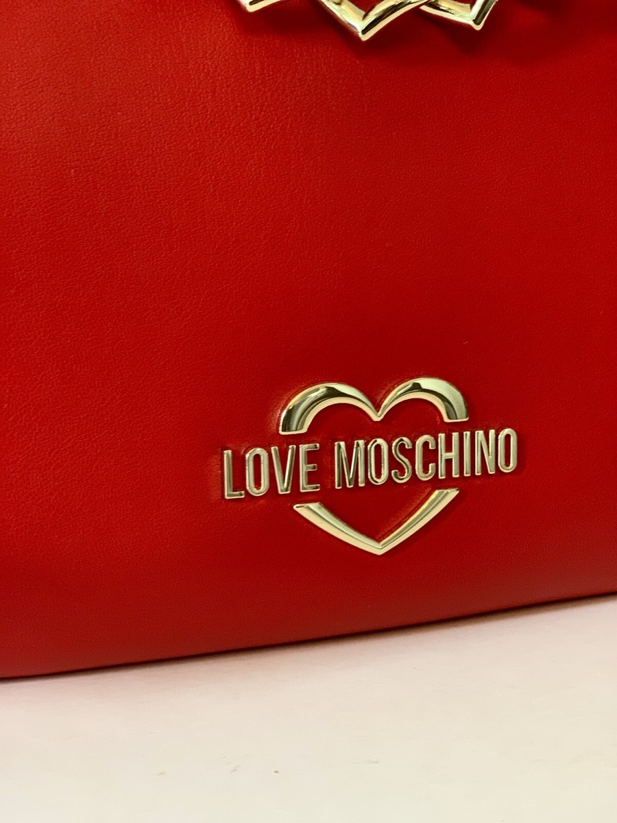 LOVE MOSCHINO Borsa PU Rosso Satchel Shoulder Bag Red