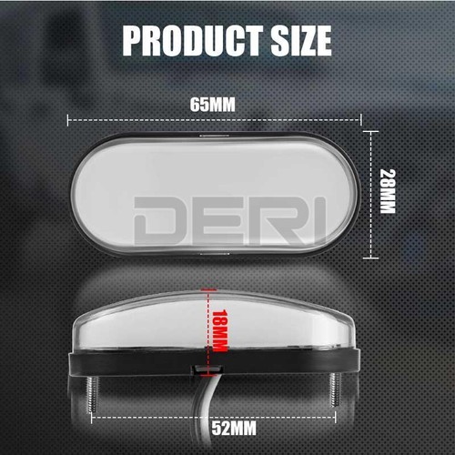 2PC White 9-LED Oval Side Marker Light Clearance Truck Trailer Waterproof 12-24V - Foto 3 di 9