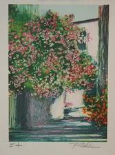 Raphael ROBIC - Original Lithograph Signed - Ruelle à Giverny