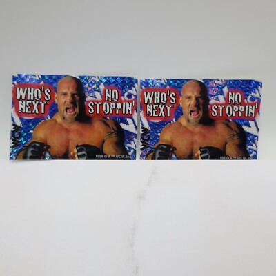 WCW Bill Goldberg Sticker Card Who's Next Pro Wrestler 1998 No Stoppin Lot Of 2