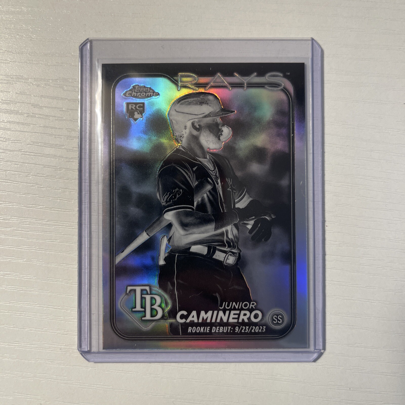 2024 Topps Chrome Update Junior Caminero Negative Refractor Rookie Debut RC 🔥