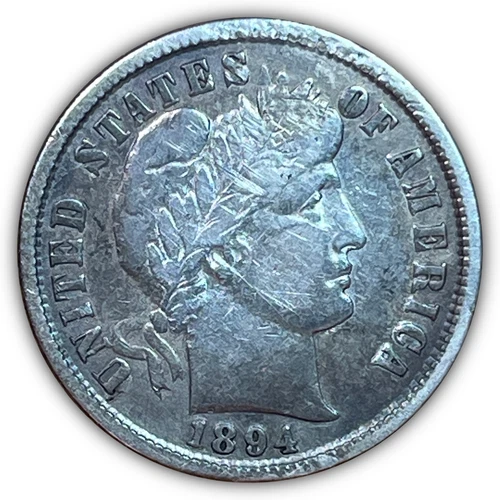 1894 Barber Silver Dime Extremely Fine XF Coin, Details #19031