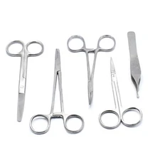 5 PC STUDENT SUTURE SURGICAL KIT LAB SET INSTRUMENTS