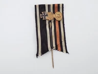 Original WWI German Army Iron Cross - Hindenburg - Gold Wound Badge Stickpin