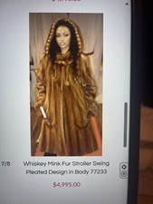 Whiskey Mink Stroller Hooded Coat Scalloped Details Size 12