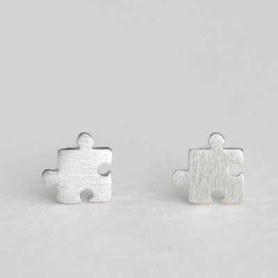 Ohrringe jewelry 925 sterling silver geometric minimalist funny puzzle