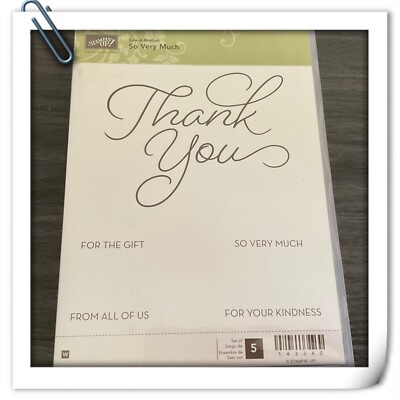 Stampin  Up SO VERY MUCH Stamp Set Thank You Gift Kindness From All Phrases EUC