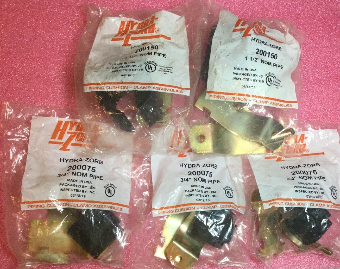 Mixed Lot HydraZorb 200150 & 200075 Cushion Clamps eBay