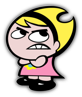 Grim Adventures Mandy Finger Cartoon Car Bumper Sticker Decal 5''x 4''