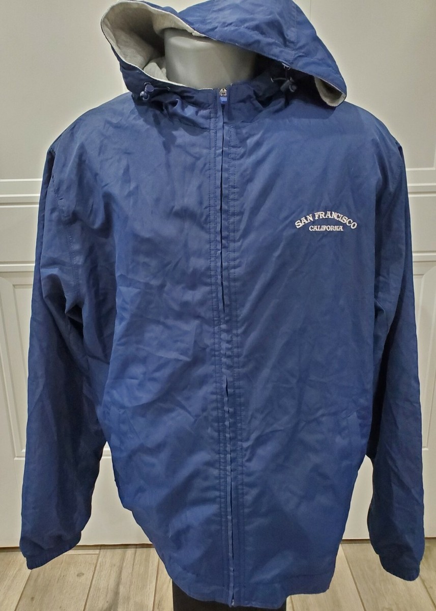 NEW MV Sport Full Zip Hooded Lined Navy Blue Jacket w/San