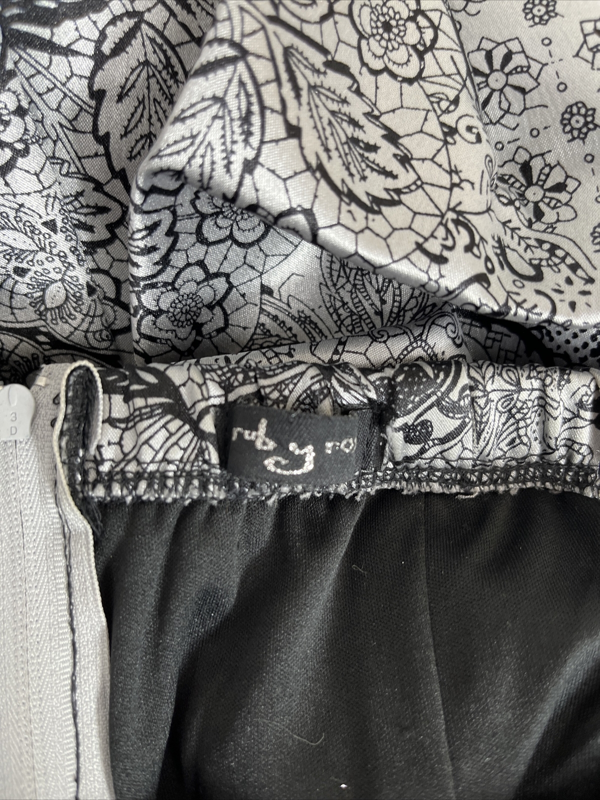 Ruby Rox Semiformal Satin Silver Black Bow Gather… - image 8