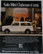 Advert Advertising 1979 AUSTIN MINI CLUBMAN