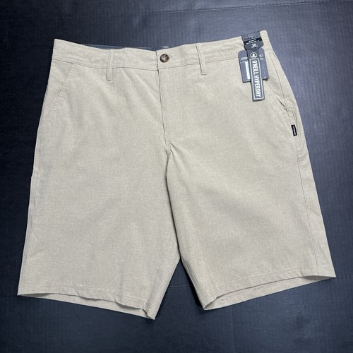 O’Neill Hybrid Hyperdry Board Shorts Loaded Mini Stripe Khaki Mens Size 36 NWT