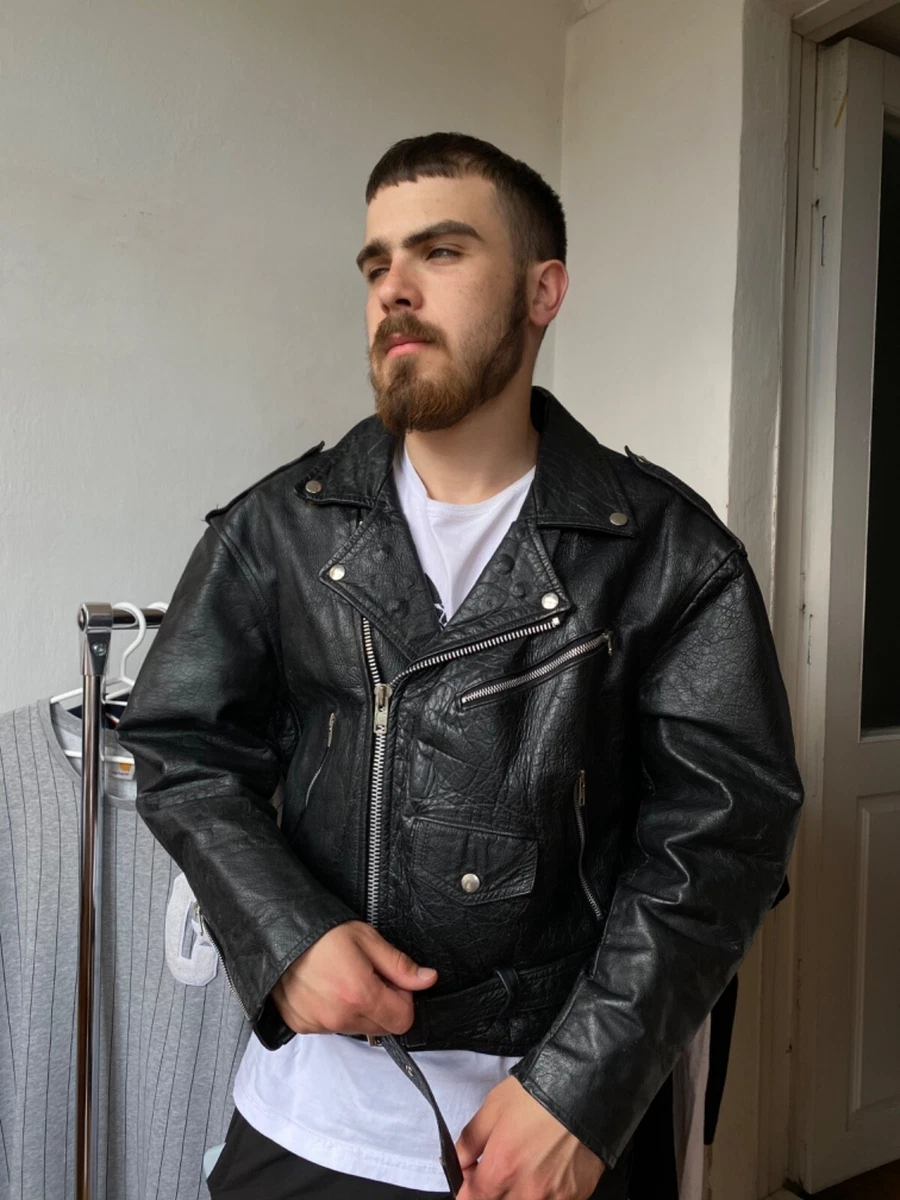 Vintage genuine leather best sale jacket