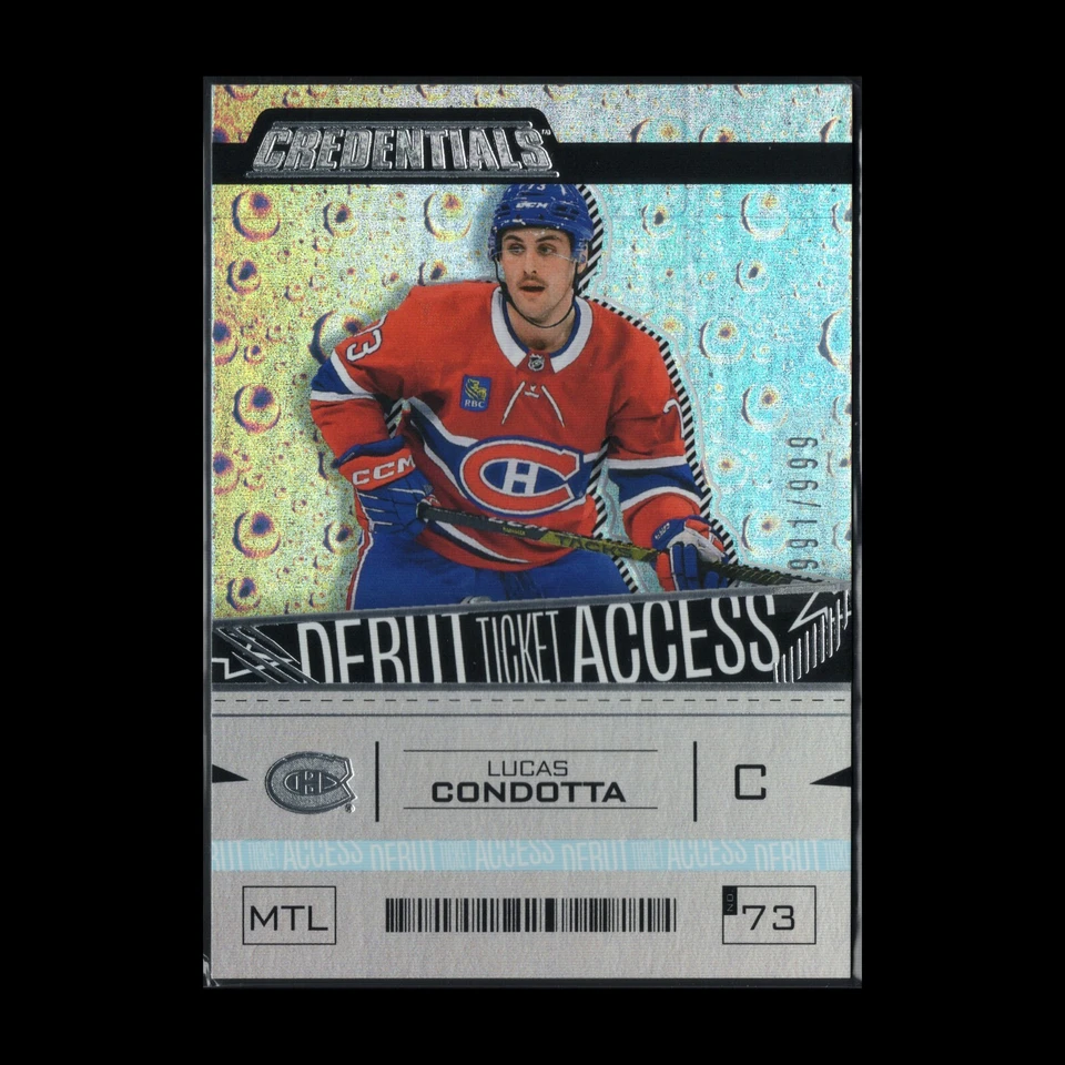 2023-24 UD Credentials LUCAS CONDOTTA #133 Debut Ticket Access Rookie RC /999 - Image 4 of 4