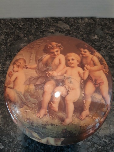 PORCELAIN CHERUBS TRINKET DISH WITH COVER - Picture 4 of 4