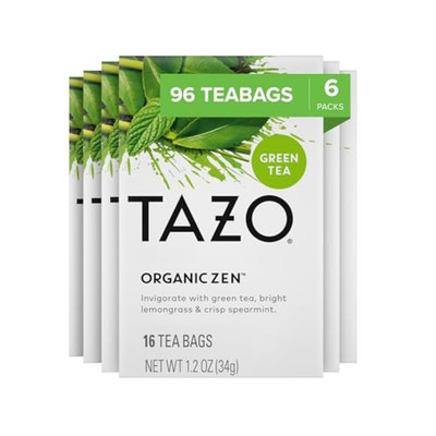 TAZO Organic Zen Green Tea, Green Tea Zen for Health and Wellness, 96 Total Tea 