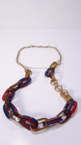 Collar largo glamour para mujer Banana Republic triple eslabón de amor tortuga nuevo con etiquetas 78 - Imagen 2 de 12