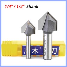 V Grooving Carbide Tipped TCT Router Bits 90 Degree 1/4" 1/2" Shank. V-Groove