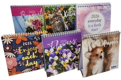 EVELAY LTD 2026 Month to View Desk Calendar Home Office Table Work Top Planner Organiser