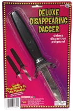 DELUXE DISAPPEARING DAGGER Prank Joke Gag Trick Fake Weapon Knife Blade Toy Prop