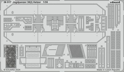 MW22 EDUARD 36517 JAGDPANZER 38(T) HETZER 1/35  PE SET for TAKOM