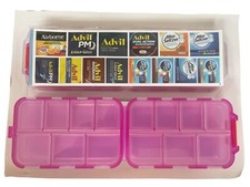 Pill Organizer Medicine Labels Travel Daily Pill Container Pink