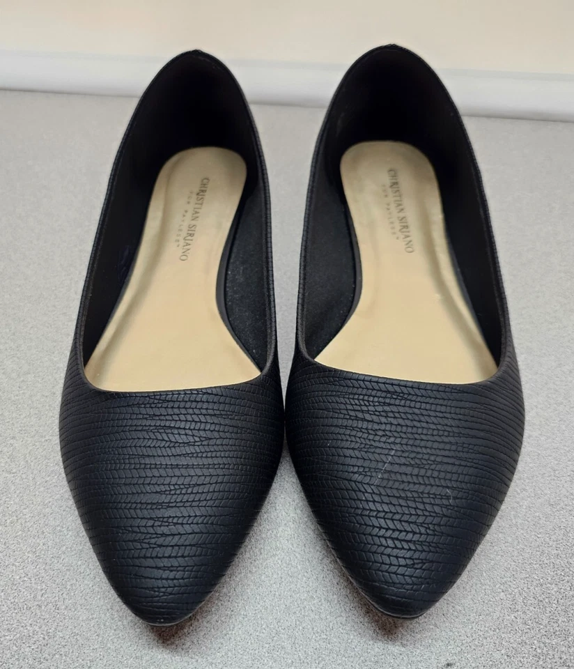 Zapatos planos de ballet Christian Siriano para mujer talla 9,5 Gigi negros punta puntiaguda Foto 2 de 4