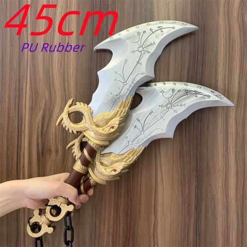 2Pcs God of War 4 Athena Blade Tomahawk Chained Cosplay Axe Prop Safety PU Model - Picture 2 of 7