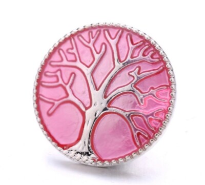 SNAP IN BUTTON CHARM FITS GINGER SNAPS STYLE JEWELRY TREE OF LIFE #58 ENAMEL