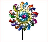 Formano Buntes Windrad Metall Windspiel WindmüHle Blume Garten 124 Cm Gartendeko