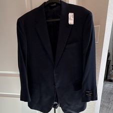 Jos. A. Bank Signature Men's Navy Check Worsted Wool 2-Button Blazer Only 41R