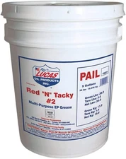 LUCAS OIL 10027 Red "N" Tacky Grease; 35 lb Pail