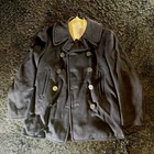 1945 United States Navy Pea Coat Wool Jacket WWII Military Vintage with Hanger