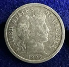 Rare Beautiful 1906-P U.S. Barber Dime (SILVER) KM 113
