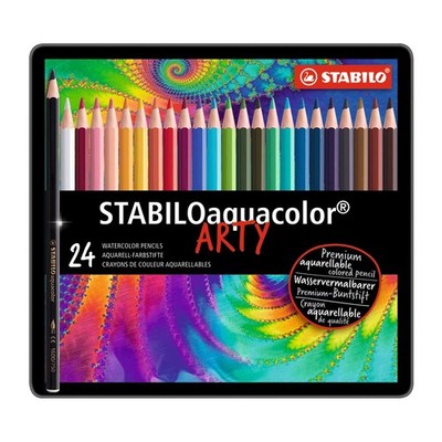 Aquarellable Colouring Pencil - STABILOaquacolor - ARTY - Tin of 24 - Assorted C