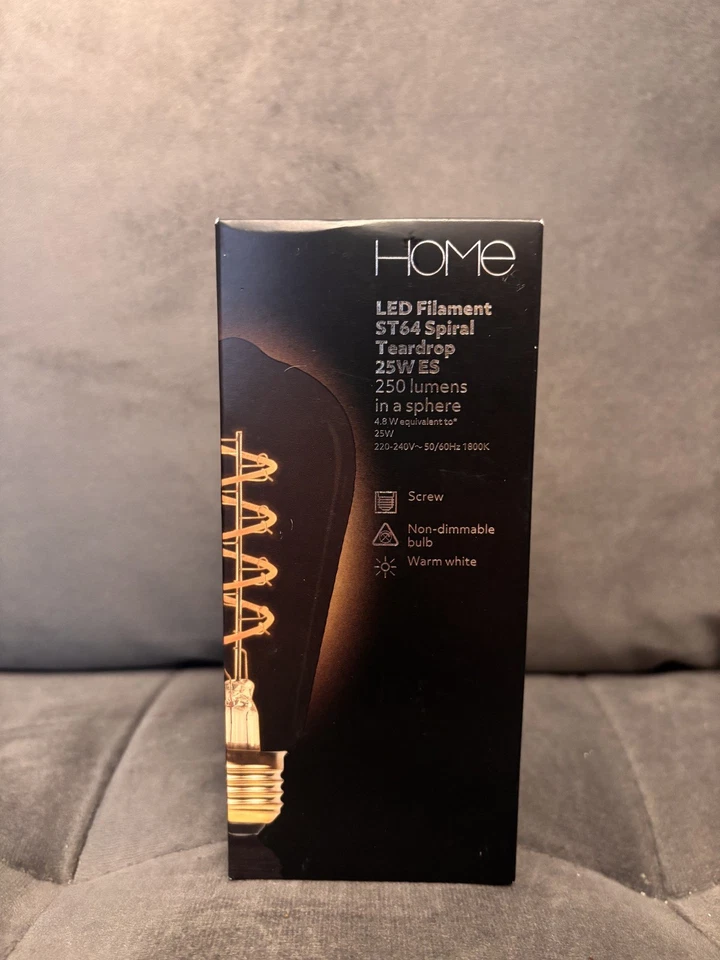 LED ST64 Spiral Teardrop Filament, 4.8W, 250 Lumins -  Screw Fitting - Image 4 of 4