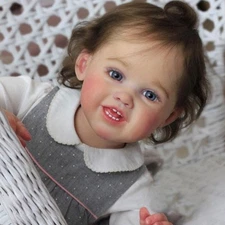 Handmade Reborn Doll 30inch Realistic Toddler Girl Cloth Body Rooted Yellow Hair