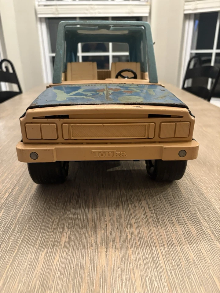 VTG 1970s Tonka Bronco 835 TR Large 18” Blue T-Top Pressed Steel Toy Jeep 4X4 - Image 3 of 4