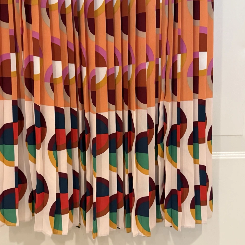 J. Falda midi de acordeón plisada colorida para mujer Crew 365 talla 00 carrera Foto 2 de 4